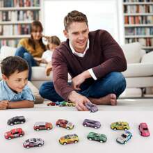 50pcs 6.8cm Die Cast Friction Powered Mini Racing Car Toy Set, Alloy Metal Car Toy Birthday Party Favors New Year's Gifts - Multicolor - View 9