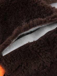 寵物玩具野鴨造型毛絨絨,發出聲音,貓狗填充玩具帶有摺紙聲效,用於自我娛樂和磨牙 - 棕色 - 查看 5