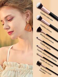 Cepillo Cosmético: Set de Brochas de Maquillaje Profesional, Brocha Maquillaje de Alta Calidad, Organizador de Maquillaje Cosméticos, Pincel Perfecto, Set Brochas de Maquillaje para Belleza y Elegancia - Negro - Ver 2