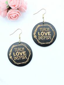 木盤刻有媽媽、娜娜、老師、阿姨、妻子、rn 吊墜耳環,送給母親、奶奶、阿姨、妻子和護士的禮物 - Earring - 查看 2