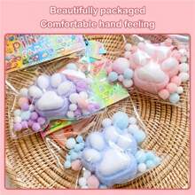 Mới Đồ chơi Giải nén Mini Squishy Đồ Chơi Kawaii Sang trọng Chân mèo Trong suốt Khối lập phương Giảm bớt căng thẳng Đồ chơi bóp - Hồng - Xem 1
