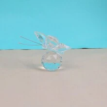 1pc Crystal & Butterfly Shape Colorful Creative Christmas Gift Desktop Decoration, Luxury Soft Ornament For Shop, Office, Study Room - White - View 7