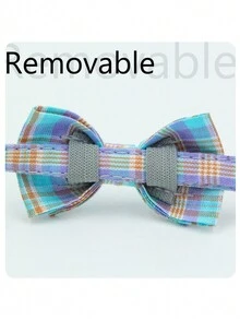 Cp277可拆卸蝴蝶結寵物項圈,預防絞勒項圈適用於貓和狗,中小號網狀布狗項圈 - 粉色 - 查看 5