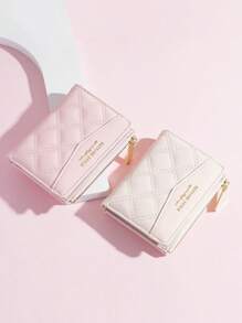 2 In 1 Women Short Wallet & Card Holder, Embroidered TPU Connection, Student/Mini Coin Purse, Minimalist Handbag