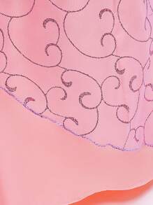 Young Girl Short Sleeve Princess Dress For School Stage Events, Suitable For Birthday, Wedding, Party, Excluding Headband