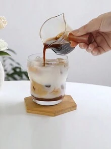 1pc Transparent Glass Coffee Cup For Home Use, Cold Brew & Juice Cup - Clear - View 7