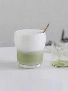 1pc Transparent Glass Coffee Cup For Home Use, Cold Brew & Juice Cup - Clear - View 10