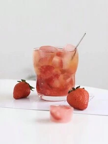 1pc Transparent Glass Coffee Cup For Home Use, Cold Brew & Juice Cup - Clear - View 3