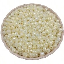 100入組4mm奶油色玻璃米珠 Diy戒指耳環手鍊流蘇散珠珠寶材料 - 100Pcs/4mm - 查看 10