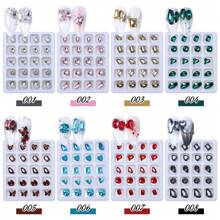 20pcs Mixed Shaped Rhinestones With Multi-Facet For Diy Nail Decoration - Red - View 5