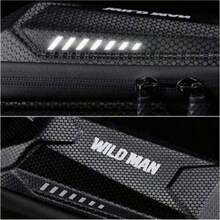 Wild Man前置車袋上管自行車行李架,快速拆卸設計反光防水騎行車架袋自行車配件 - 黑色 - 查看 7