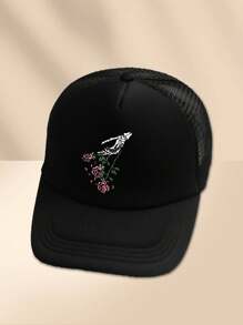 1pc Men's And Women's Universal Outdoor Casual Personalized Breathable Baseball Net Cap. Suitable For Everyday Wear - Black - View 2