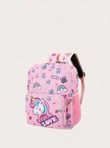 Girls Unicorn Graphic Large Capacity School Bag