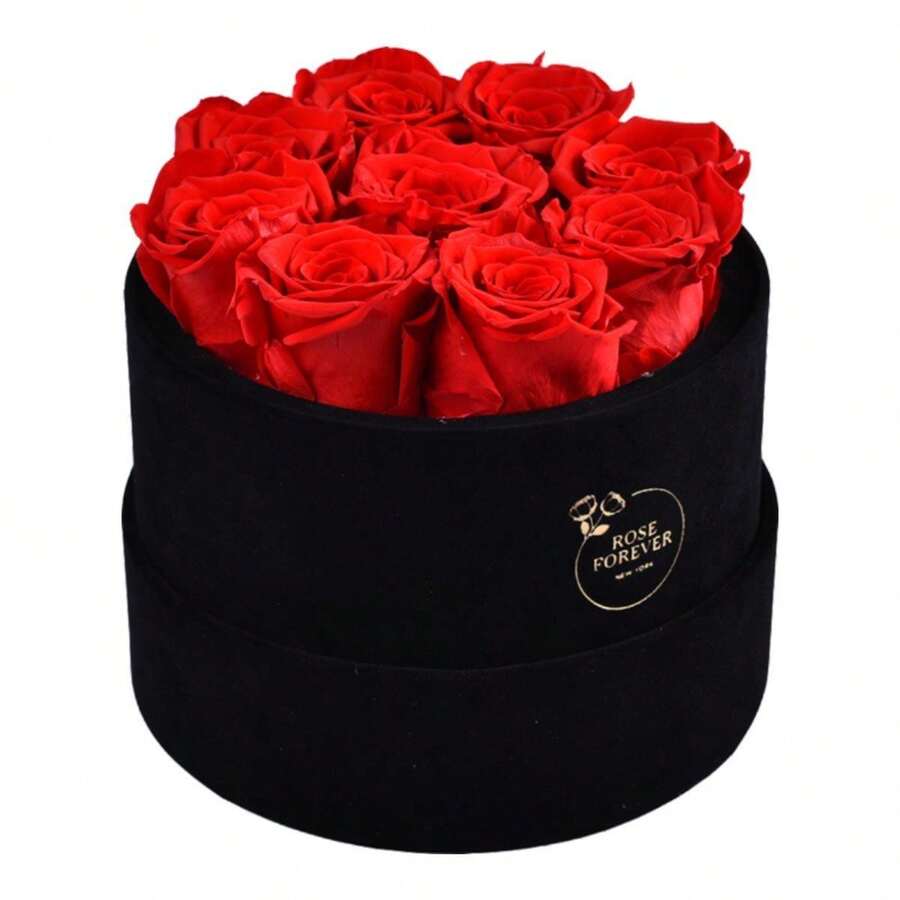 RED ROSES VELVET 9 - Preserved Roses - Rouge - Voir 1