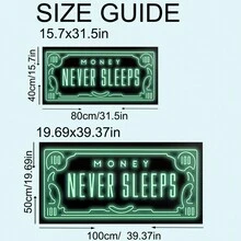 1入無框綠色flash Money牆掛海報,牆掛畫布、布畫 - 彩色 - 查看 6