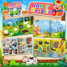 8入組可重複使用的兒童貼紙冊,可愛的靜態貼紙冊,教育玩具生日禮物貼紙冊拼圖卡通玩具貼紙冊（隨機圖案） - 彩色 - 查看 6