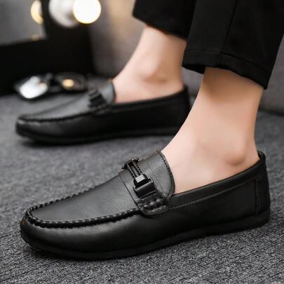 Men's Fashionable Business Formal Shoes, Comfortable Soft Bottom Leather Shoes, Lightweight Loafers/Slip Ons (Product Runs Small, It's Recommended To Choose One Size Up)