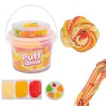 1 Pack Fruit Series Cloud Cream Slime, Portable Handbag Design, With Strawberry, Grape, Orange, Kiwi, For Diy Crystal Mud (Random Shipment) - Multicolor - View 4