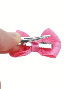 5入組可愛的蝴蝶結髮夾,完美適用於嬰兒女孩的頭髮配件和禮物！ - 彩色 - 查看 3