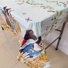 1pc/Bag Border Collie Dog Theme Tablecloth Set, Pe Rectangular Birthday Picnic Plastic Table Cover Decoration For Pet/Birthday Party - Multicolor - View 3