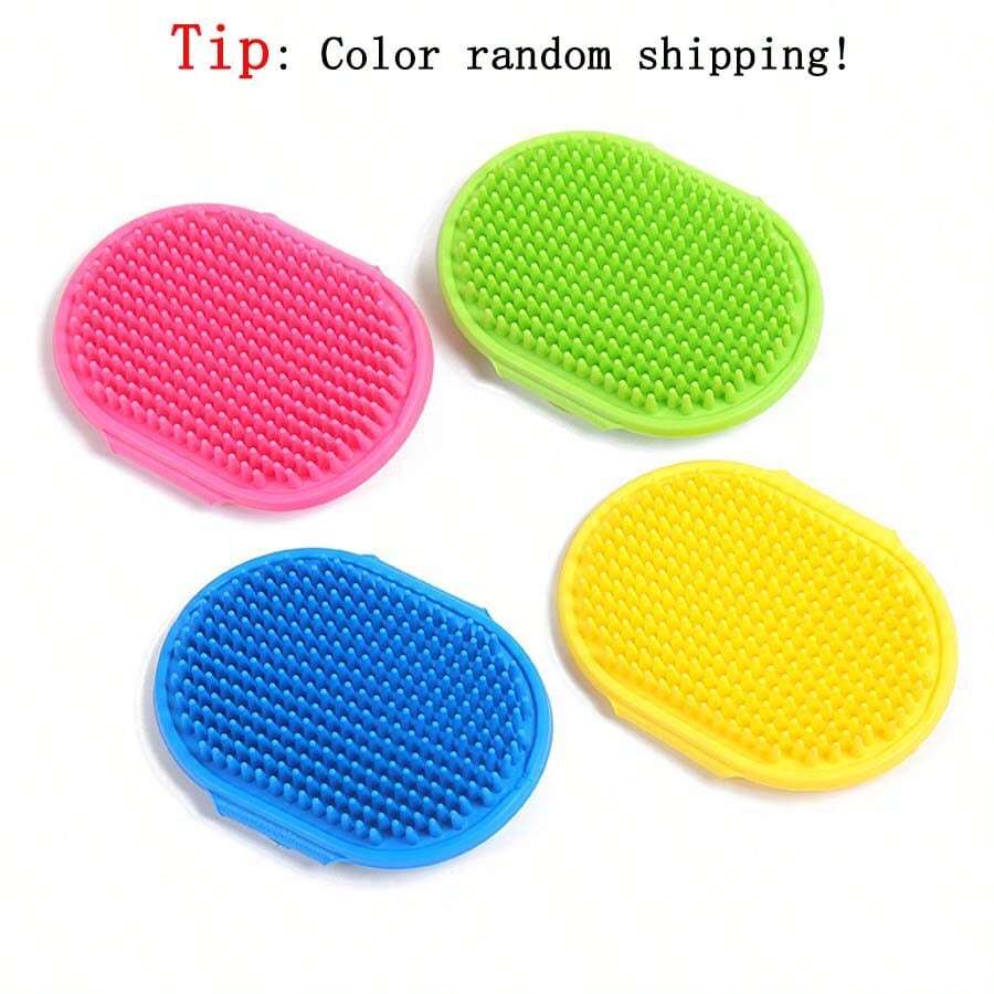 2入組矽膠手套寵物浴刷和按摩刷,適用於貓狗寵物清潔美容工具！ - 彩色 - 查看 1