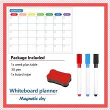 Magnetic Monthly Calendar Whiteboard Set- Magnetic Calendar For Refrigerator - Monthly Fridge Calendar Whiteboard With Extra-Thick Magnet Included 3 Markers & 1 Eraser For Wall Hanging - Calendar - View 2