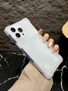 透明tpu手機殼,具有4角緩衝裝置和卡片收納功能,與iphone兼容 - 無色 - 查看 3