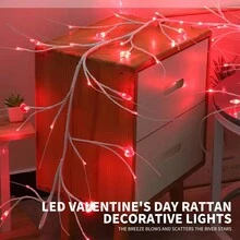 1入組led愛心藤蔓燈,非常適合情人節求婚、假日派對、室內浪漫暖色場景裝飾,樹燈 - 紅色 - 查看 7