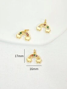 2入組時尚黃金系列吊墜,適合女性製作金色耳環項鍊,適用於聖誕節 - 金色 - 查看 4