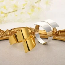 1pc Fashionable Simple Creative Metal Glossy Unisex Bracelet - Bracelet - View 3