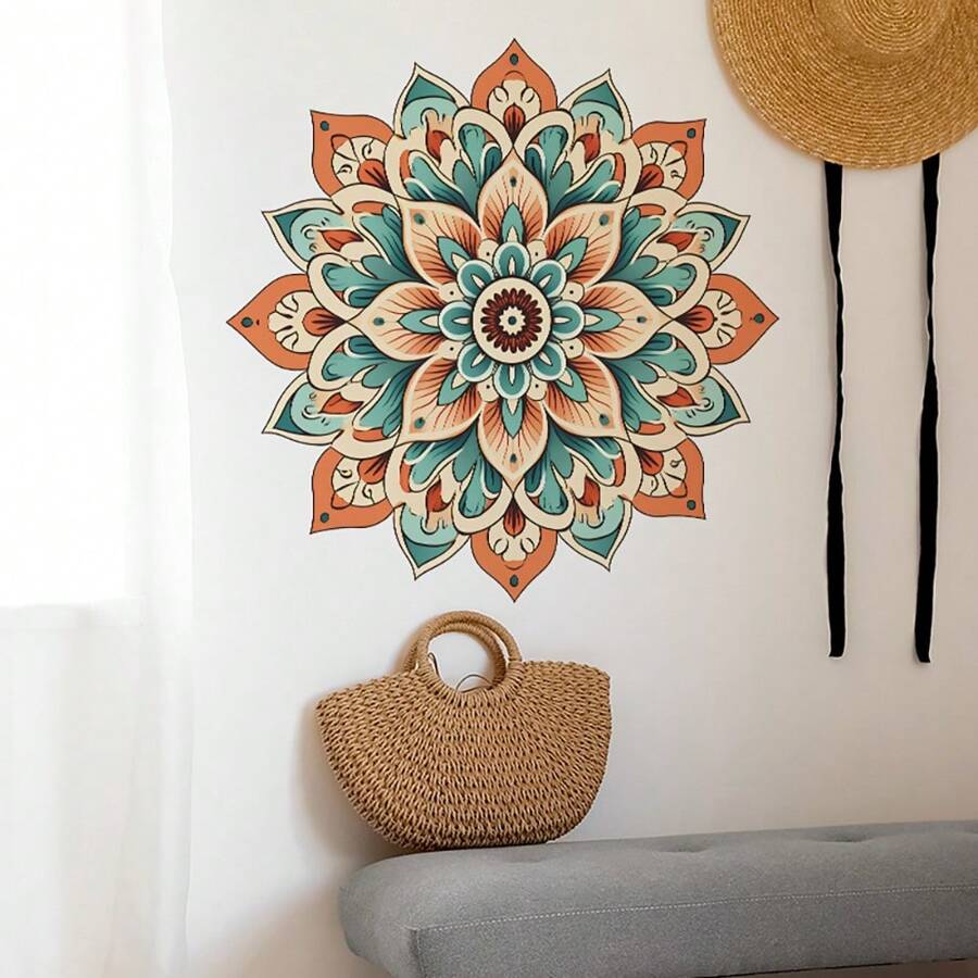 1 Juego (2 Unidades) De Pegatinas De Pared Con Mandala Creativo - Multicolor - Ver 1