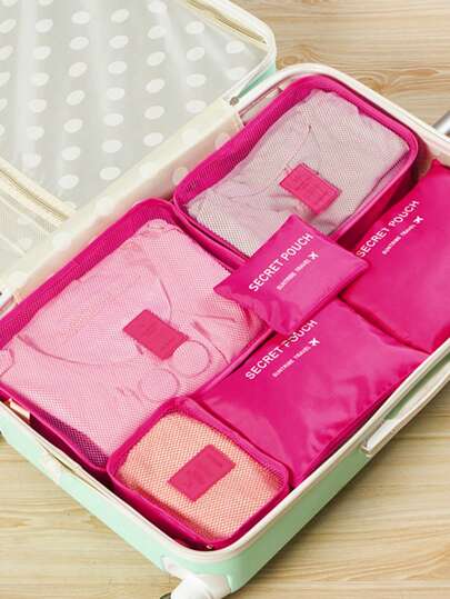 6pcs Travel Clothing Storage Bags School Supplies Room Decor Bedroom Decor Dorm Essentials For School Student Teacher Travel Storage Bag Set With Lingerie Bag Waterproof Dustproof With Zipper For Luggage Back To School Nylon For Men And Women For Student Travel Essentials Back To School Supplies