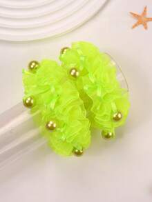 2入組可愛的嬰兒髮帶,小蝴蝶結髮帶適用於幼兒女孩,適用於舞臺表演或舞蹈的髮飾 - 綠色 - 查看 5
