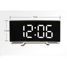 1pc Digital Led Mirror Table Electronic Alarm Clock, Large Screen LED Curved Electronic Clock, S Snooze Display Time Night Light Desktop USB Alarm Clock, Mute Alarm Clock, Clock Display Date 12/24 Hours For Room Decor, Home Decor, Bedroom, Office(Batteries Not Included) - Black - View 6