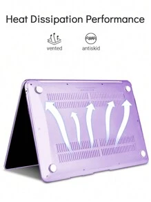 TECOOL 2入組水晶外殼兼容macbook Air/pro,塑料硬殼 - 水晶紫色 - 查看 3