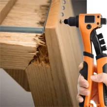 Pistola De Remache Ciego, Herramienta De Remache Pop, Remachadora Manual De 8 Pulgadas, Pistola Rivert De Ahorro De Trabajo Para El Hogar, Remaches De Acero De Aleación, Herramientas Manuales - Naranja - Ver 1