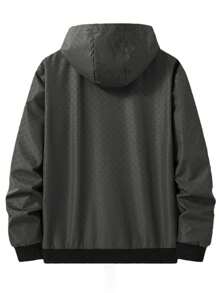 Men's Outdoor Waterproof & Windproof Hooded Jacket For Spring And Autumn - Army Green - View 2