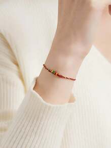 1pc Handmade Knots Red Black String Lucky Koi Bracelets For Men Women, Adjustable Size ,Perfect Gifts For Couples Sister Family Best Friends