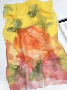 1條女士薄透明小圍巾,適用於日常休閒穿著 - 灰色 - 查看 6