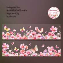 Serie De Notas Adhesivas De Patrón De Concha De La Serie De Recolección De Flores Para Decoración De Álbumes De Recortes, 1 Pieza - Rosa - Ver 1