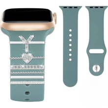 6入組硅膠帶裝飾環和alphabet Abc設計,兼容38mm蘋果手錶 - 彩色 - 查看 22