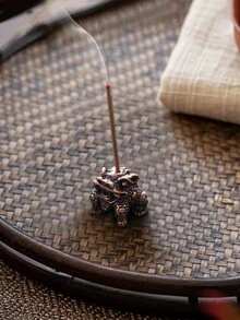 1pc Red Copper Colored Alloy Kirin Incense Holder - Copper - View 2