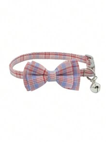 Cp277可拆卸蝴蝶結寵物項圈,預防絞勒項圈適用於貓和狗,中小號網狀布狗項圈 - 粉色 - 查看 1