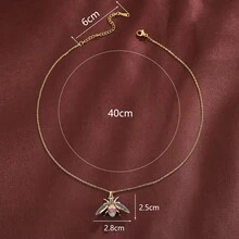 1 件昆虫形状设计个性化铜项链，适合少女 - 彩色 - 查看 3