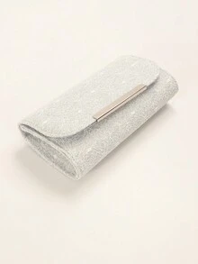 1 件銀色手提包,四季時尚優雅,輕巧奢華閃亮設計,百搭性感/波西米亞風格,節日禮物,校園/日常/通勤服裝,新娘結婚禮物 - 銀色 - 查看 1