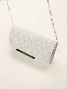 1 件銀色手提包,四季時尚優雅,輕巧奢華閃亮設計,百搭性感/波西米亞風格,節日禮物,校園/日常/通勤服裝,新娘結婚禮物 - 銀色 - 查看 2