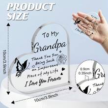 1入透明心形亞克力鑄牌,為爺爺的生日禮物、聖誕節禮物、感謝禮物、我的愛禮物、感恩節禮物、最佳溫馨禮物、新年快樂禮物、創意美學家庭辦公室裝飾禮物、桌上擺飾、紀念禮物、細緻禮物、藝術工藝裝飾禮物、新居入宅禮物、式亞克力紀念品禮物、感激禮物、桌上裝飾標誌/鑄牌 - 彩色 - 查看 2