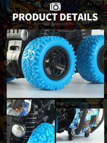 1pc Four-Wheel Drive Inertia Off-Road Vehicle Model Racing Sports Car Toy For Children, 360° Rotatable, Ideal For Boys As Gift - Blue - View 11