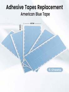 60 件蓝色接发胶带，接发用粘性替换胶带，双面发胶带，人发胶带，接发替换胶带，假发胶带，假发胶带美容工具，圣诞节礼物 - 淺藍色 - 查看 2