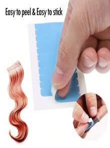 60 件蓝色接发胶带，接发用粘性替换胶带，双面发胶带，人发胶带，接发替换胶带，假发胶带，假发胶带美容工具，圣诞节礼物 - 淺藍色 - 查看 7